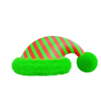 3D illustration of a Christmas elf hat icon. Perfect for Christmas and happy new year celebrations