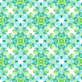 Trendy organic green border. Green gorgeous boho chic summer design. Organic tile. Textile ready fetching print, swimwear fabric, wallpaper, wrapping.