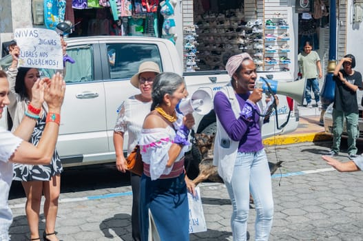 demonstration against racism and indigenous ethnicity. outraged women. anti macho demonstration. women's day. women's empowerment. High quality photo