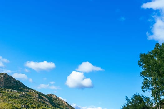 beautiful photo of the sky from the height of the mountain, beautiful landscape of nature with a place for an inscription. High quality photo