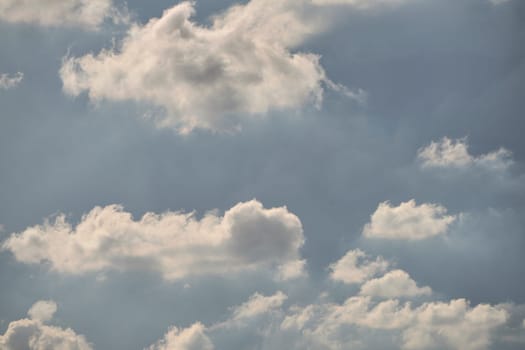 Blue sky full of white clouds, bright blue sky, storm day