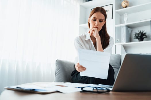 Stressed young woman has financial problems with credit card debt to pay utmost show concept of bad personal money and mortgage pay management crisis.