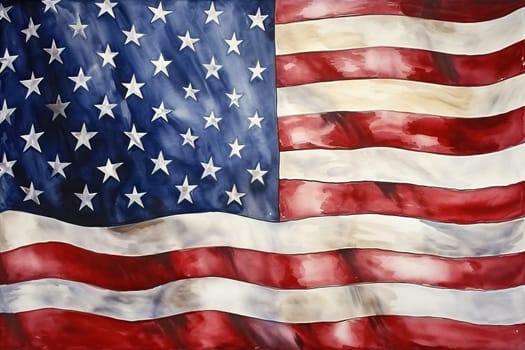 USA flag. American flag drawing.