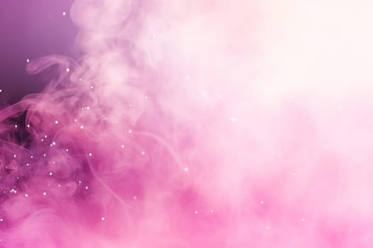 Mystical pink smoke with bokeh lights, blending into a deep purple background for a magical feel. Backdrop for advertising text, event invitations, meditation apps, spa marketing. Generative AI