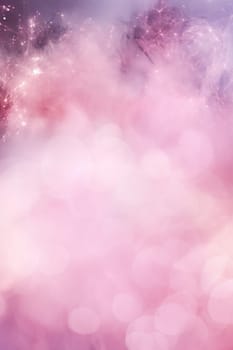 Mystical pink smoke with bokeh lights, blending into a deep purple background for a magical feel. Backdrop for advertising text, event invitations, meditation apps, spa marketing. Generative AI