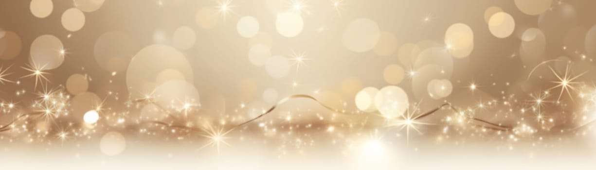 Abstract Christmas background with empty space. Glitter, bokeh lights. Copy space for your text. Merry Xmas, Happy New Year. Festive backdrop. Generative AI