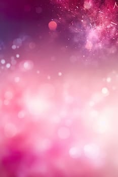 Mystical pink smoke with bokeh lights, blending into a deep purple background for a magical feel. Backdrop for advertising text, event invitations, meditation apps, spa marketing. Generative AI