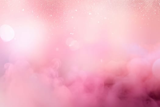 Mystical pink smoke with bokeh lights, blending into a deep purple background for a magical feel. Backdrop for advertising text, event invitations, meditation apps, spa marketing. Generative AI