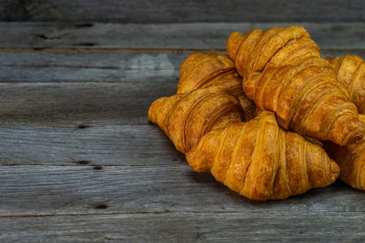 Delicious, fresh croissants. French breakfast concept