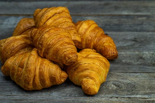 Delicious, fresh croissants. French breakfast concept