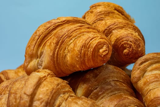 Delicious, fresh croissants. French breakfast concept