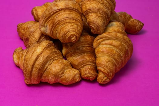 Delicious, fresh croissants. French breakfast concept