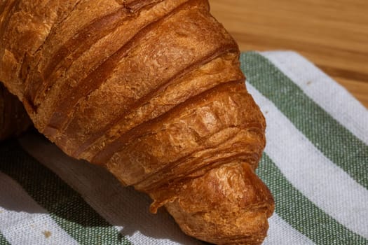 Delicious, fresh croissants. French breakfast concept