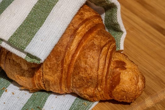 Delicious, fresh croissants. French breakfast concept