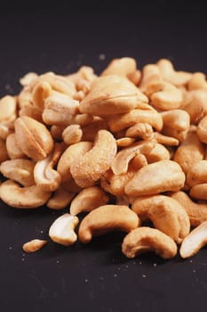 cashew nuts black color background