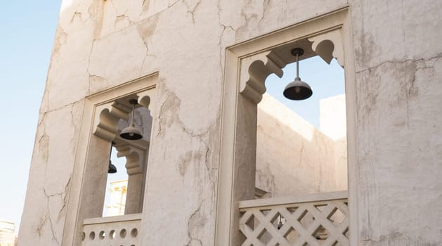 Traditional Arabic architecture, Al Fahidi, Dubai, United Arab Emirates, copy space