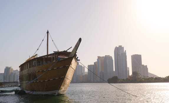 Fishing Boat docked in Al Khan, Sharjah, United Arab Emirates