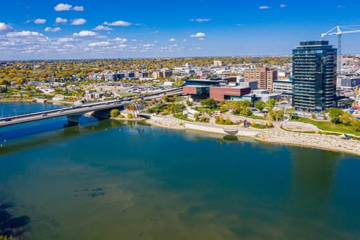 River Landing is located in the downtown area of Saskatoon along the South Saskatchewan River.