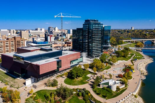 River Landing is located in the downtown area of Saskatoon along the South Saskatchewan River.
