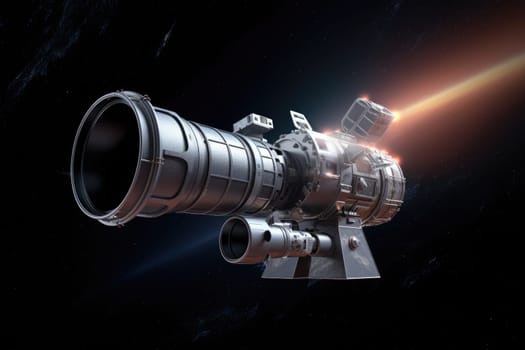 The Hubble Space Telescope, an iconic instrument for exploring the universe, captures breathtaking images of celestial objects and distant cosmic phenomena, revealing the wonders of outer space.