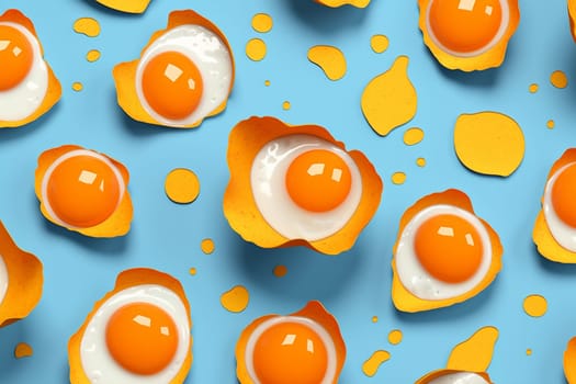 background illustration healthy fresh wallpaper retro graphic food yellow texture white egg easter tasty shell natural ingredient breakfast uncooked pattern product. Generative AI.