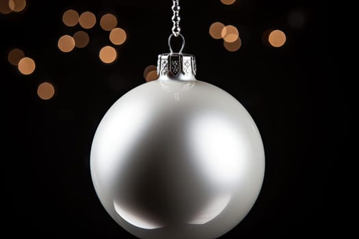 A Shimmering Snowflake Hanging Gracefully from a Delicate Silver Chain Created With Generative AI Technology
