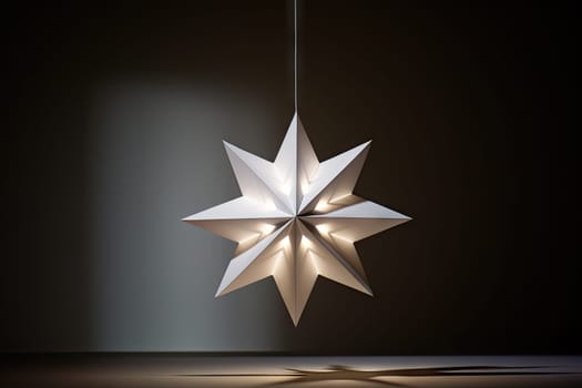 A Shimmering Star of Light Hanging Gracefully from a Delicate String Created With Generative AI Technology