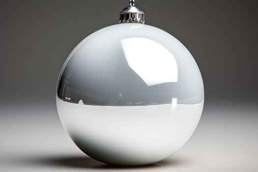 A Shimmering Snowflake Ornament with a Sparkling Silver Top Created With Generative AI Technology