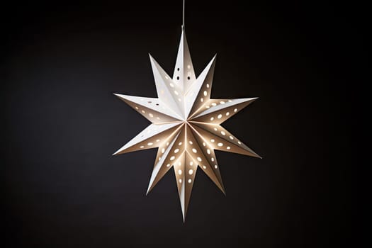 A Shimmering White Christmas Star Illuminating the Festive Atmosphere Created With Generative AI Technology