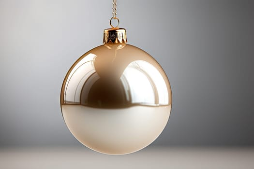 A Shimmering Gold Ornament Hanging Gracefully From a Delicate Chain Created With Generative AI Technology