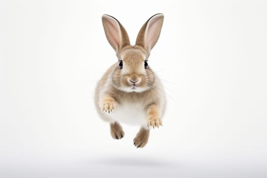 A Playful Bunny Mid-Air Leap Captured in Perfect Timing