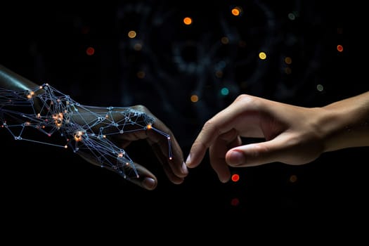 Interconnected Souls: The Power of Touch in a Dark Abyss Created With Generative AI Technology