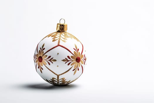 A Shimmering Snowflake Christmas Ornament on a Blank Canvas of Snow Created With Generative AI Technology