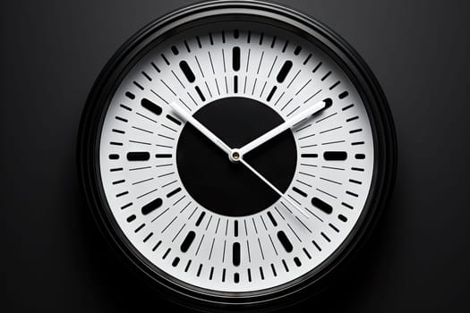 A Captivating Close-Up of a Timeless Clock Against a Mysterious, Midnight Black Background Created With Generative AI Technology