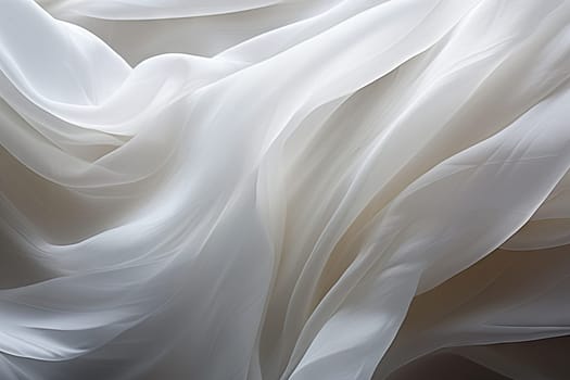 A Serene Dream: Close-Up of Crisp, White Fabric on a Luxurious Bed