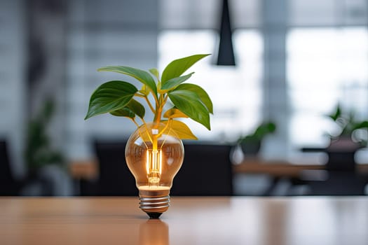 A Bright Idea: A Light Bulb Illuminating a Plant Inside It