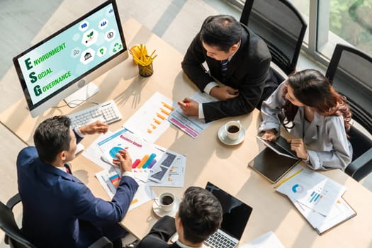 ESG environmental social governance policy for modish business to set a standard to achieve high ESG score