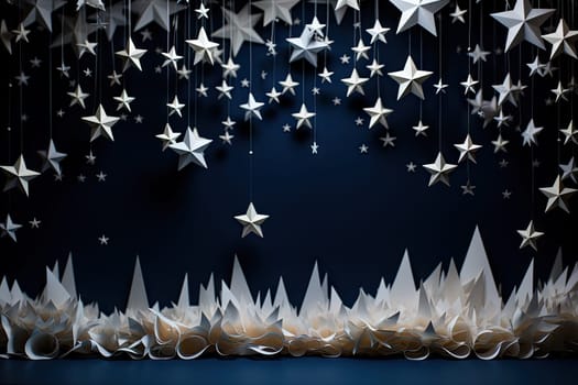A Celestial Symphony: An Enchanting Display of Illuminated Stars Hanging from the Ceiling Created With Generative AI Technology