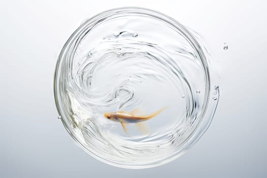 The Majestic Goldfish: An Elegant Creature Gracefully Swimming in a Crystal Clear Bowl of Water