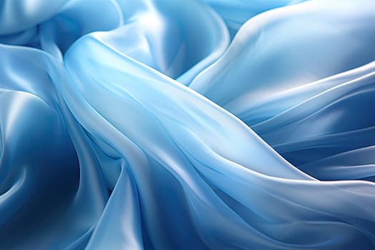 A Mesmerizing Close-Up of Blue Silk Fabric