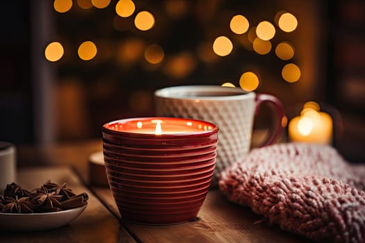 Illuminating Ambience: A Serene Candle Casting Warm Glow on a Table Set with Plates