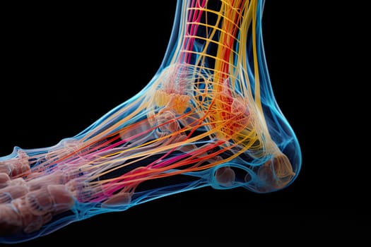 The Vibrant Canvas: A Colorful Artistic Interpretation of a Person's Foot Created With Generative AI Technology