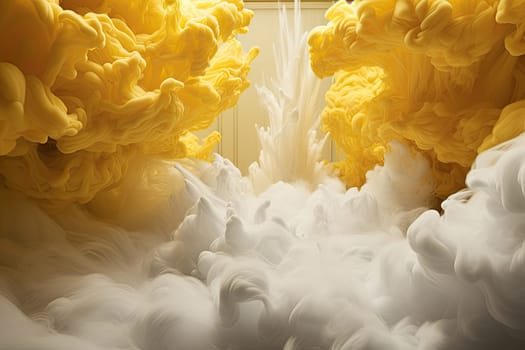 Floating Dreams: A Mesmerizing Display of Yellow and White Clouds Created With Generative AI Technology