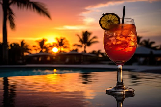 A Refreshing Beverage by the Poolside