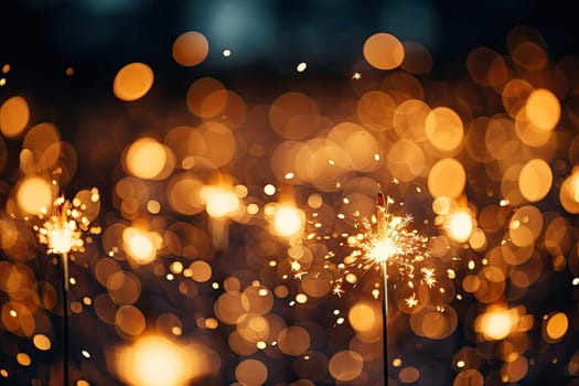 Sparkling Celebration: A Colorful Array of Sparklers Illuminating a Festive Table