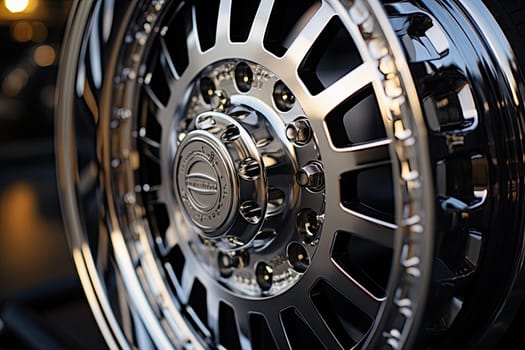 A Detailed View of the Wheel on a Modern Vehicle Created With Generative AI Technology