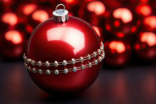 A Shimmering Ruby Ornament Adorned with a Delicate, Intricate Chain