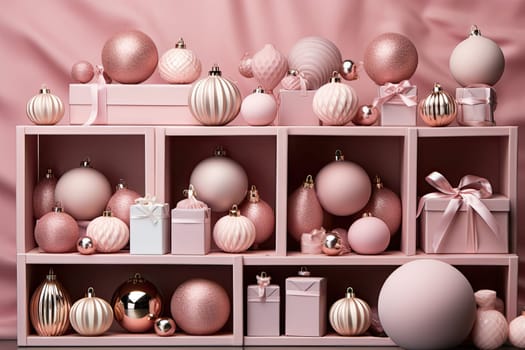 A Colorful Collection of Diverse Ornaments Adorning a Shelf