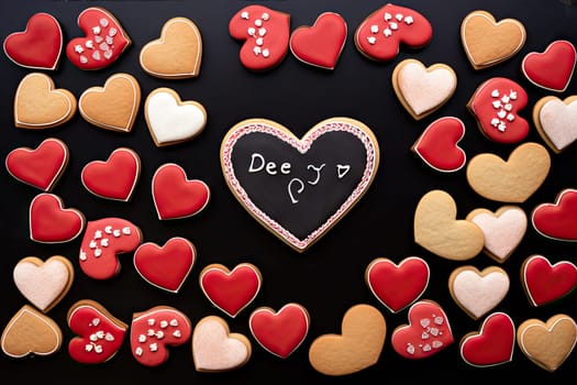 A Chalkboard Message on a Heart-Shaped Cookie Created With Generative AI Technology
