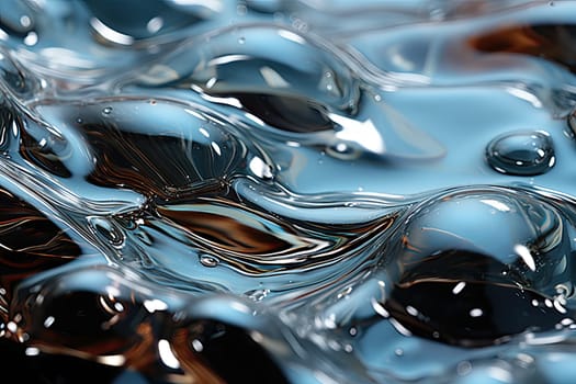 A Vivid Close-Up of Swirling Blue and Black Liquid Created With Generative AI Technology